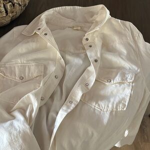 H&M creamy white jean shirt XL